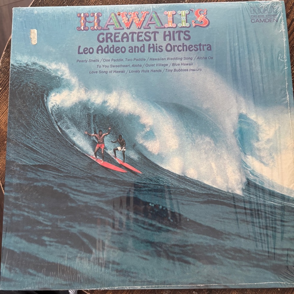 Leo Addeo and His Orchestra - Hawaii's Greatest Hits Vinyl, CAS-2506, Good cond.